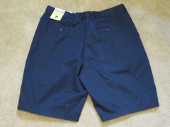 New Boy’s Award School Uniform Navy Blue Khaki Shorts Pleated Front Size 18