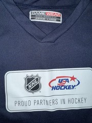 USA Hockey Practice Jersey Proud Partners of NHL Junior-Large Navy Blue