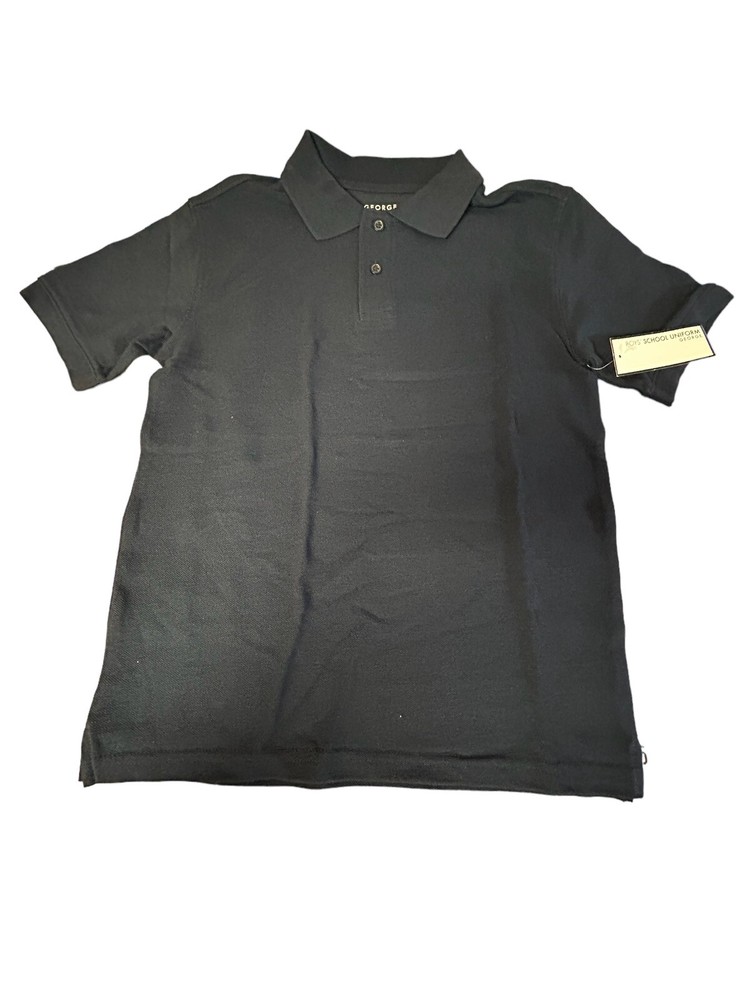 George Boys Shirt Size Large 10-12 Navy School Uniform NWT