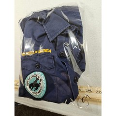 Boy Scouts of America Youth Medium Navy Blue Short Sleeve Uniform Shirt Patches