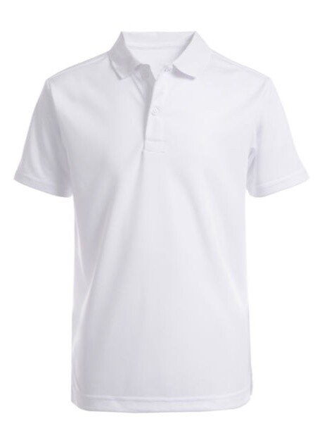 Izod Boys School Approved Short Sleeve Polo Shirt NWT Size 6 or 7 White Black