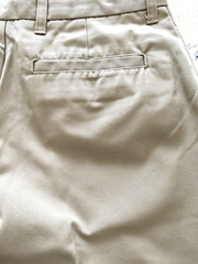 Men’s Boys Work / School Uniform Shorts Size 29 Khaki Tan 10″ inseam Flat front