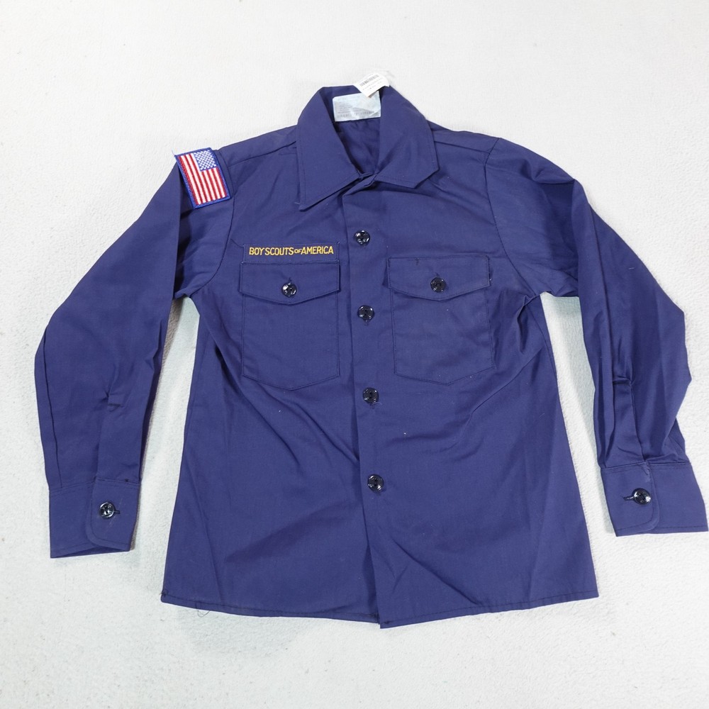 Vintage Boy Scouts of America Shirt Youth 10 Long Sleeve Uniform USA 90s