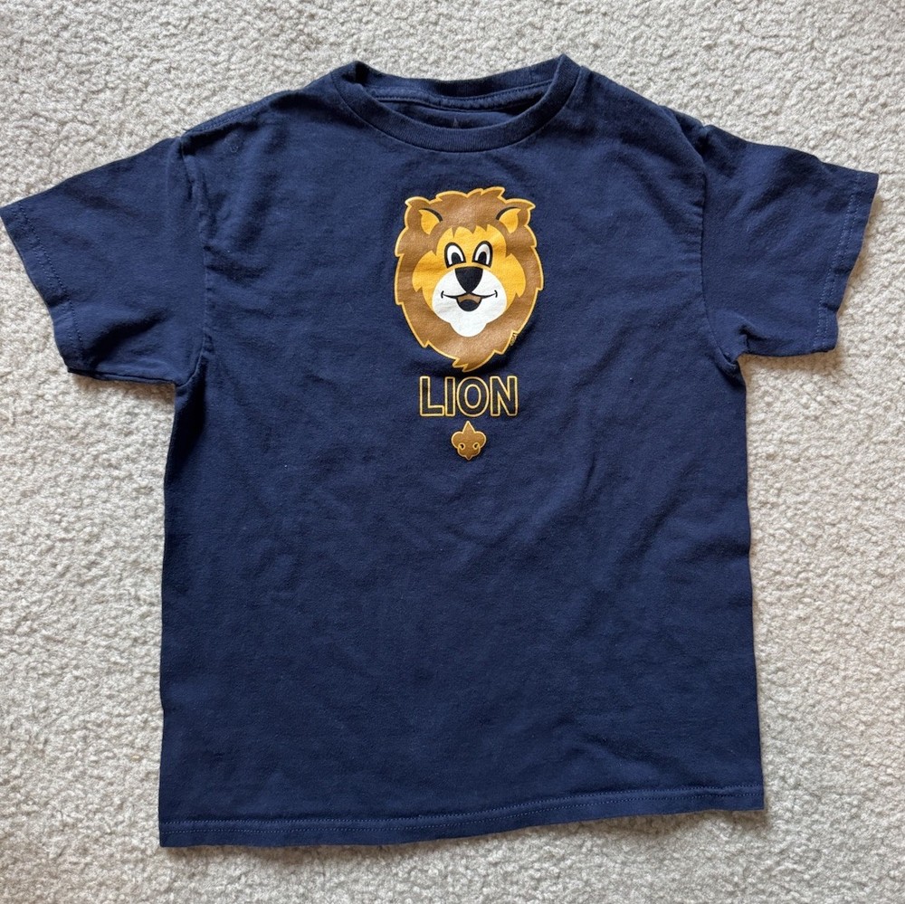 Cub Scout Lion Uniform Youth Extra Small x-small BSA Boy Scouts T-shirt Blue