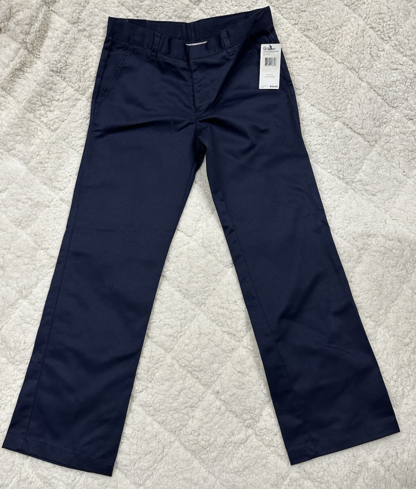 French Toast boys size 12 husky school navy blue pants New