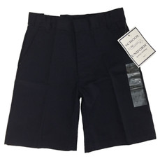 Kids Unisex Navy Blue Classic Uniform Shorts, Adjustable Waist 3 pockets