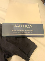 Nautica Boys’ School Uniform Pique Polo, Style#HCDPTC68477, Size M (10/12), Navy