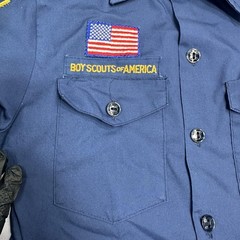 Boy Scouts Of America Uniform Boys Size 16 Blue Cub Scout Shirt Patches