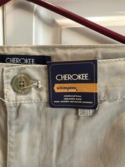New Boys Cherokee Uniform Pants Size 16 Adjustable Waist Oyster Color