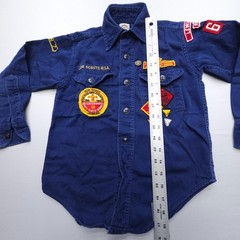 True Vintage Boy Scouts Of America Sanforized Uniform Shirt Boys 11 Rare Patches