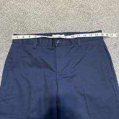 LANDS END Navy School Uniform Pants Flat Front Adjustable Boys 12 H Husky NEW