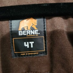 Berne Workwear 4T Brown Canvas Insulated Kids Overalls
