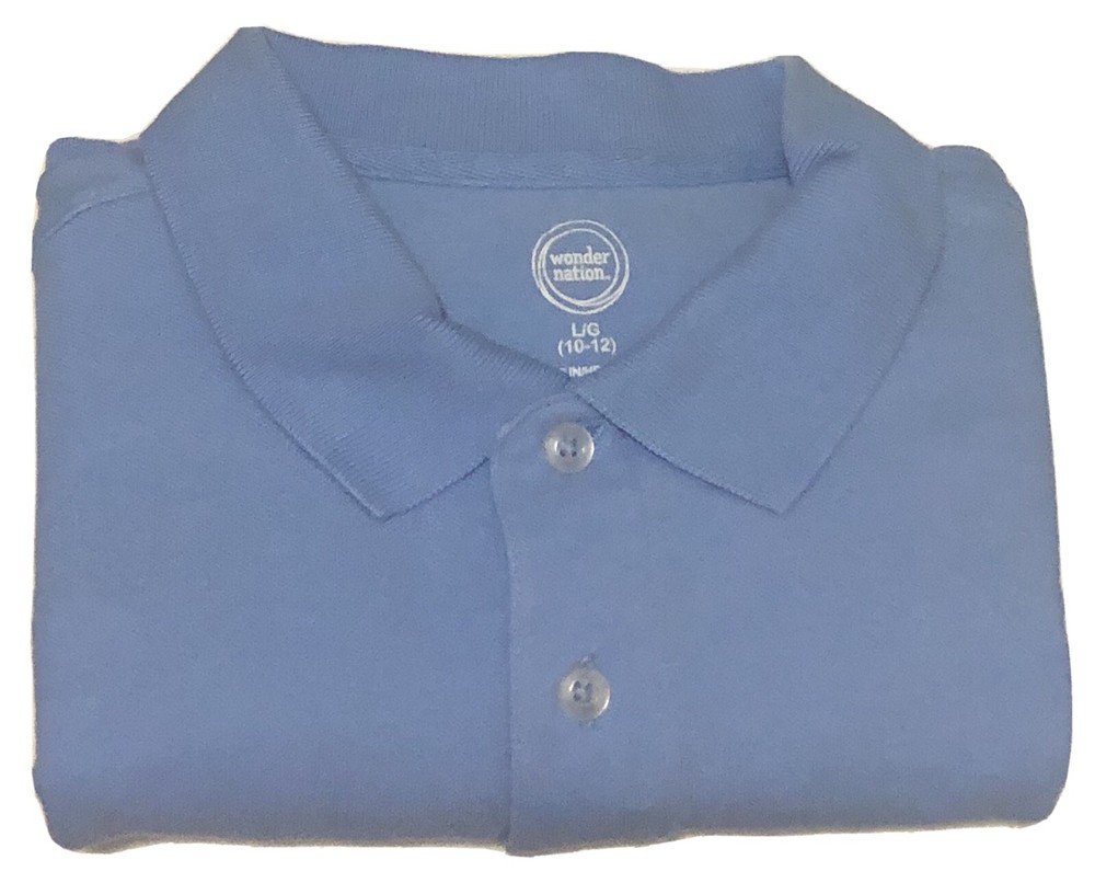 Wonder Nation Polo Shirt Boy’s Size L/G (10/12) 100% Cotton Used