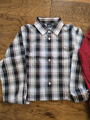 NWT Izod Boys Ribbed Red Sweater & Plaid Button-Up Dress Shirt Set 14/16