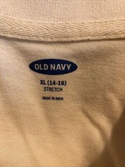 Old Navy Built-In Flex Pique L/S Uniform Polo for Boys Size XL 14-16Sweet Butter