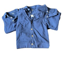 Bundle 3 French Toast School Navy Blue Polos & 1 Wonder Nation Vest Size XS 4/5