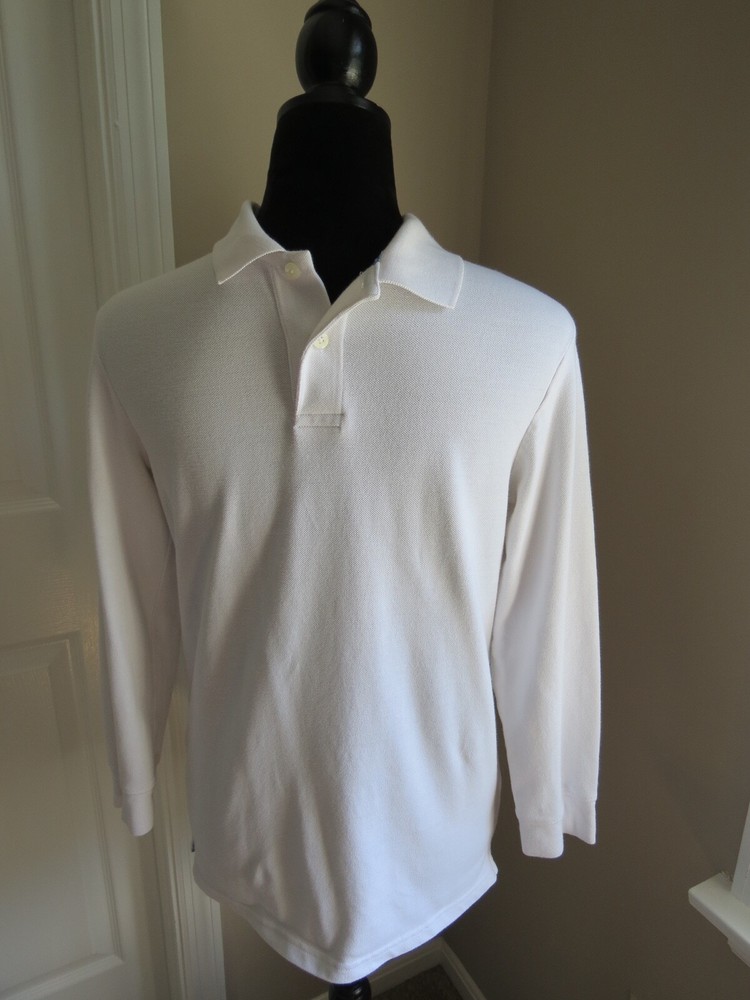 CHEROKEE WHITE LONG SLEEVE POLO TOP – SIZE L