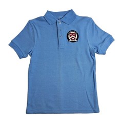 Dennis Uniform Polo Shirt Blue Size Youth Small YS Stratford School Logo, New
