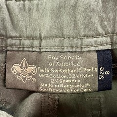 Boy Scouts of America Switchback Convertible Uniform Pants Youth 8 Cargo Hiking