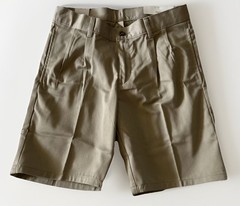 Izod Boys Size 8 Huskey School Uniform Shorts NWT Adjustable Waist Khaki 2piece