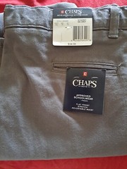 Boys’ CHAPS Grey Flat Front Comfort Stretch Pants Size 18 Husky NEW WITH TAGS.