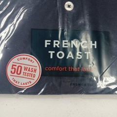 NEW French Toast Boys Short Sleeve Polo School Uniform, M (8) Side Vent NAVY