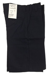 Kids Unisex Navy Blue Classic Uniform Shorts, Adjustable Waist 3 pockets