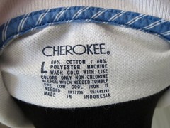 CHEROKEE WHITE LONG SLEEVE POLO TOP – SIZE L