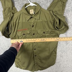 Vintage Boy Scouts Of America Shirt Pants Hat Set Boys 14 Green Uniform Twill