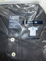 FRENCH TOAST School Uniform Boys SIZE 20 Short Sleeve Polo Shirt Black