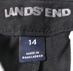 LANDS END Black Iron Knee Cadet Pants Boys 14 INSEAM 29″ *NEW*
