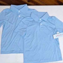 NEW! SET OF 2 Size Medium Performance Uniform Polo Shirt, Light Blue -Cat & Jack