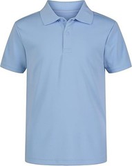 IZOD Polo Boys Blue Sz 10-12 Wrinkle Resistant Moisture Wicking School Uniform