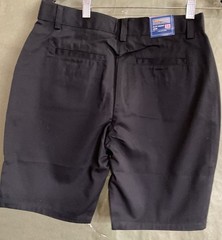 UNIVERSAL School Uniform, BLACK, Boys SZ-14, FLAT FRONT Shorts ADJUSTABLE WAIST