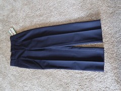 boys girls school uniform pants navy blue with pockets, easy care wrinkle free