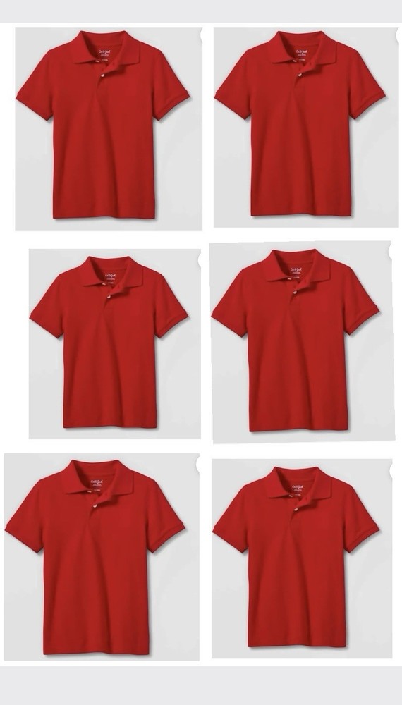 Lot 7 Boy’s School Uniform Short Sleeve Polo Shirt L / XL NWT Red Cat & Jack