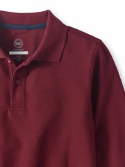 Wonder Nation Long Sleeve Polo Boys SIZE S RED WINE School Uniform –i5–