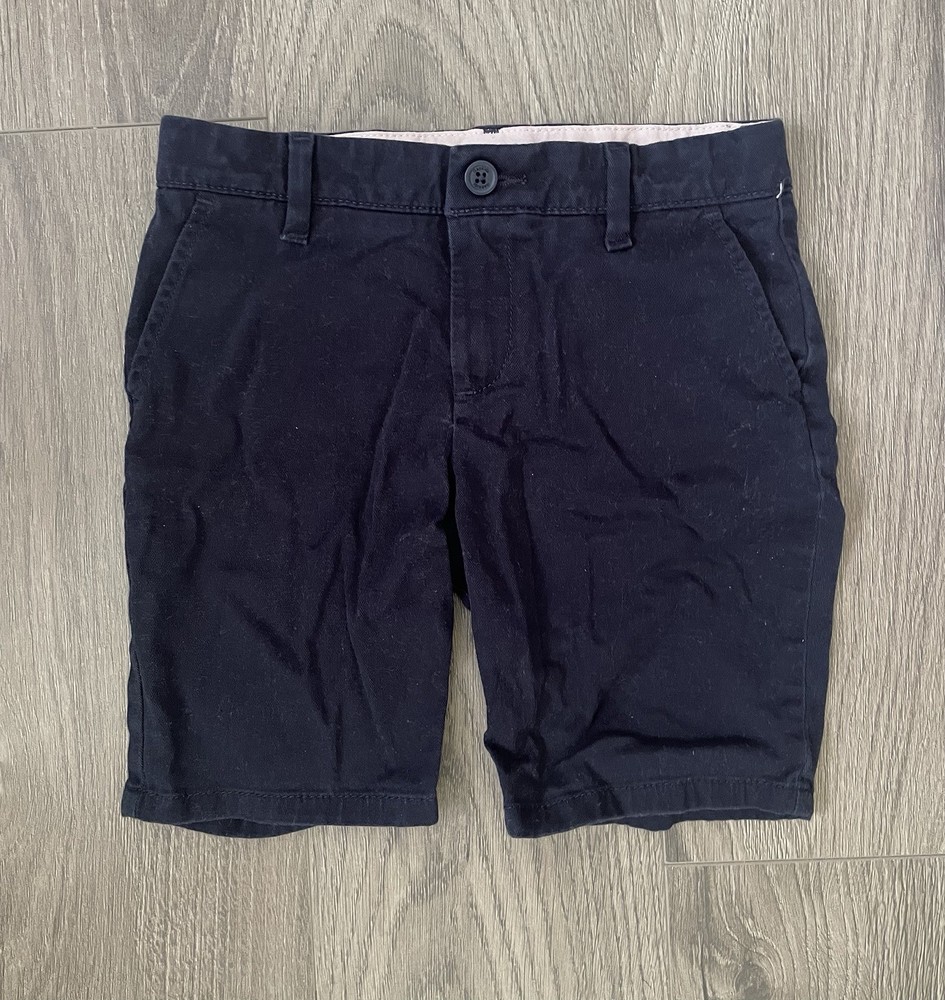 GAP Kids Boys Chino Shorts School Uniform 7 Navy Blue Organic Cotton Schoolwear