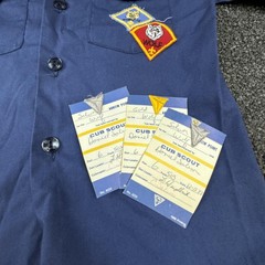 Boy Scouts Of America Uniform Boys 10 Blue Long Sleeve Button Pockets Patch