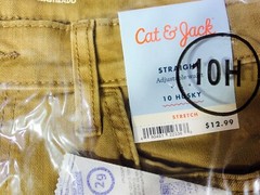 Cat & Jack Stretch Straight Fit Adjustable Waist  Khaki Pants size 10H NEW Tags