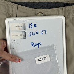 IZOD Pants Boys 12 Beige School Uniform Adjustable Waist Stretch Chino