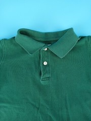Carter’s Boys Size 5T Uniform Collar Shirt Short Sleeves 1/4 Button Up Green
