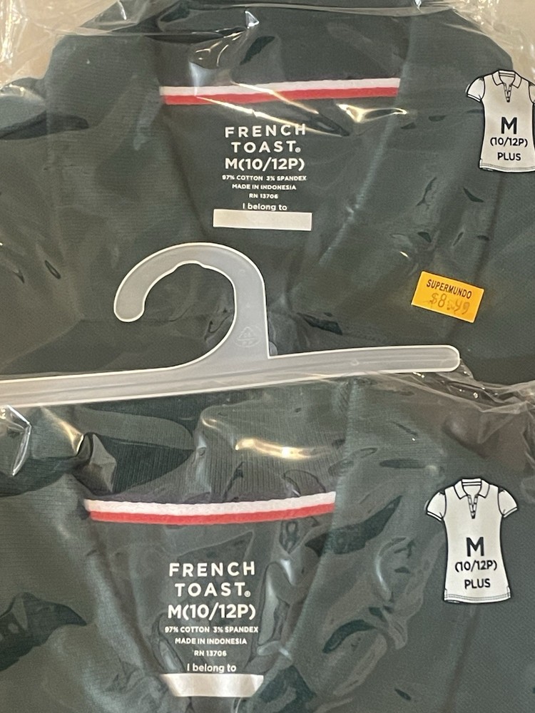 French Toast girls’ Uniform Polo Shirt 2 Pack green M (10/12P) Plus Short Sleeve