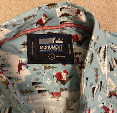 Monument 100% Cotton Boys’ Large Button-Down Christmas Shirt