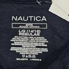 Nautica Boys School Uniform Collared Blue Shirt Long Sleeve Large 14/16