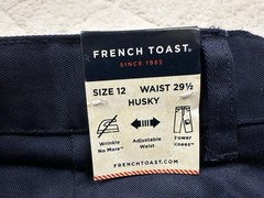 French Toast boys size 12 husky school navy blue pants New