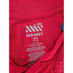 Kids Red Long Sleeve Polo Shirt Cotton Casual School Uniform Top Size L 10-12