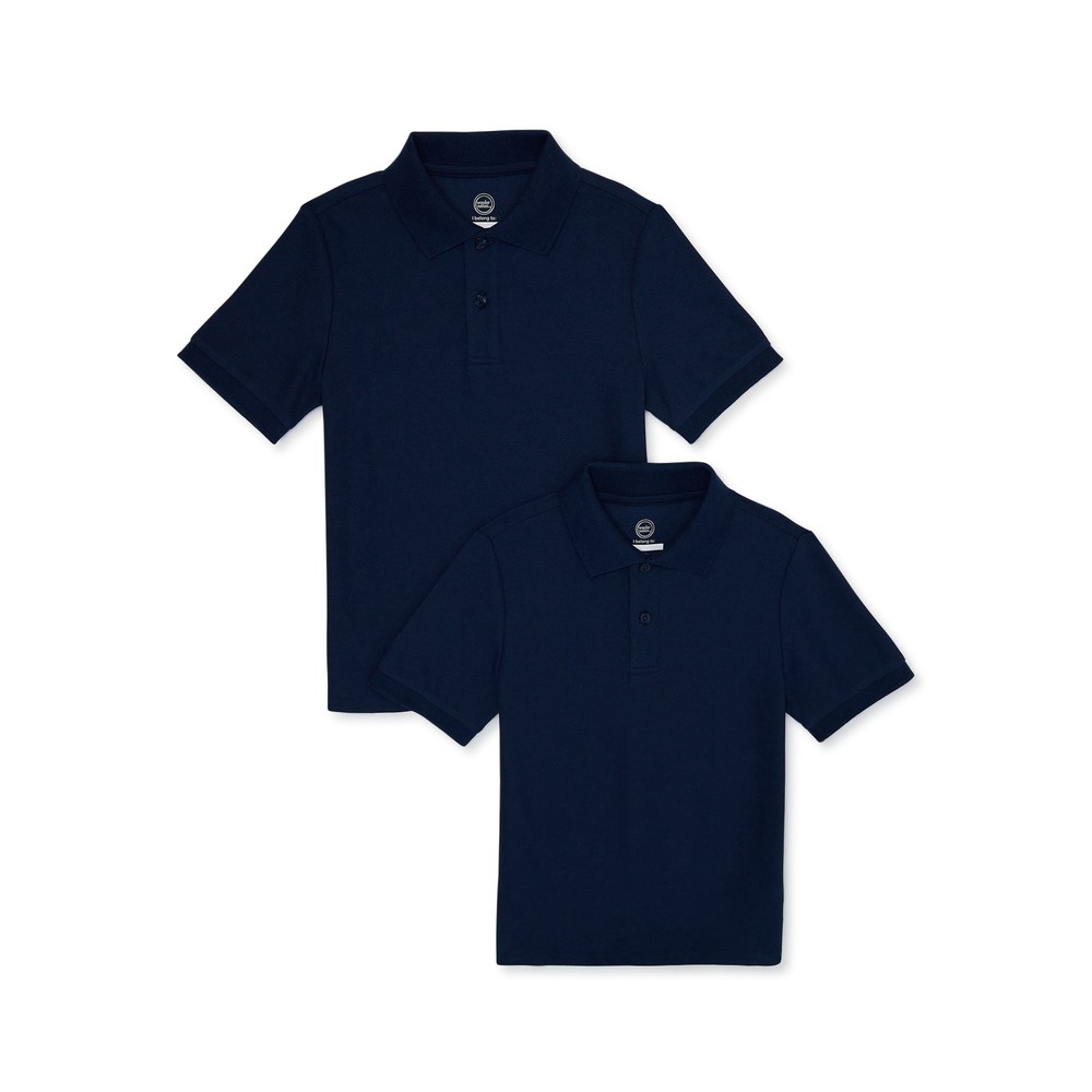 Wonder Nation Boys Size S School Uniform Pique Polo Shirts 2-Pack –A24–