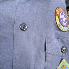Boy Scouts Of America Shirt Youth M Blue Uniform Cotton Polyester Patches