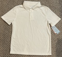 Lot Of 2 Collared Uniform Boy Shirts Sz 10/12 L White & Blue Striped Cat & Jack